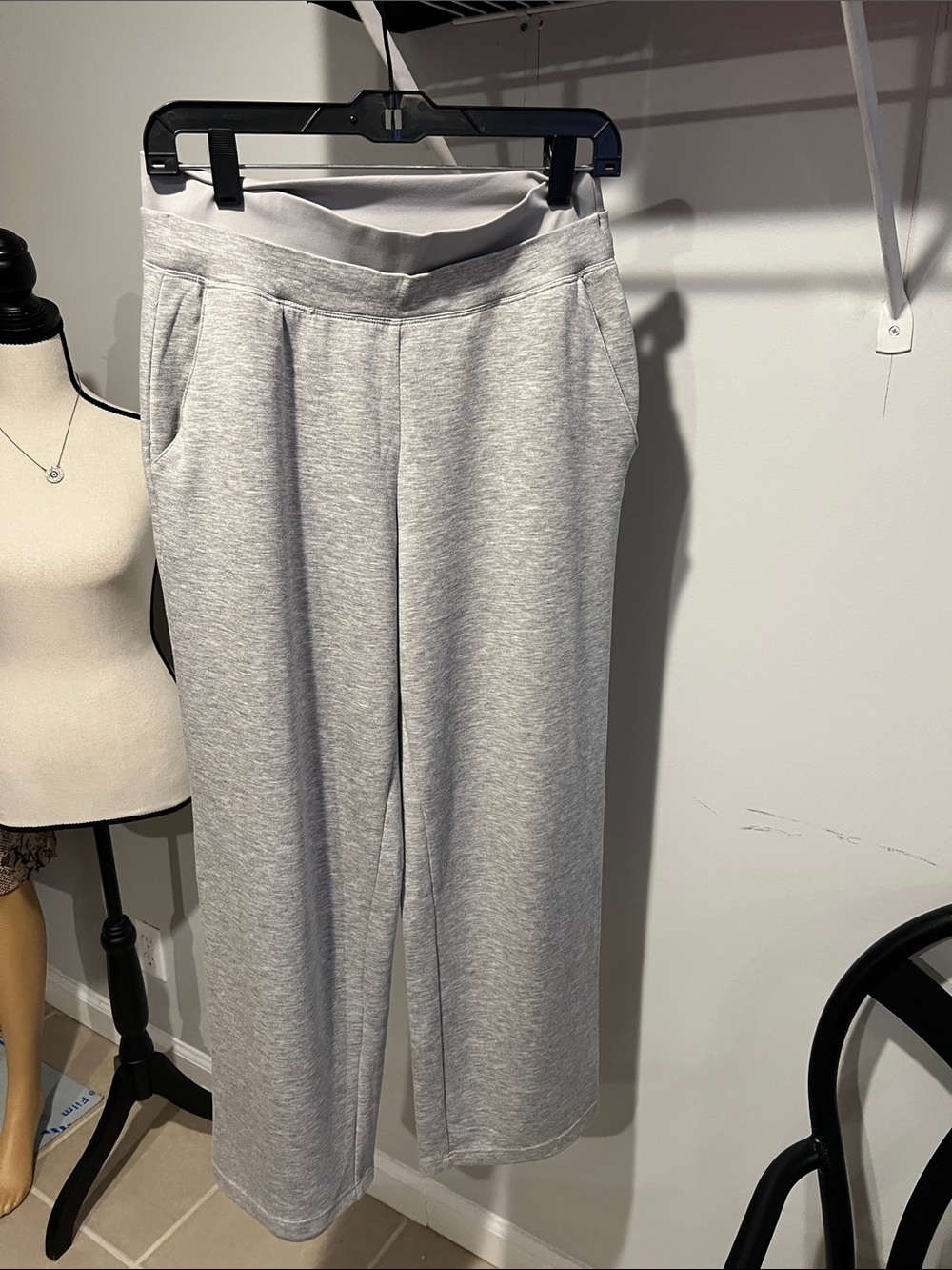 Light Gray Women's Pull-On Wide Leg Pants